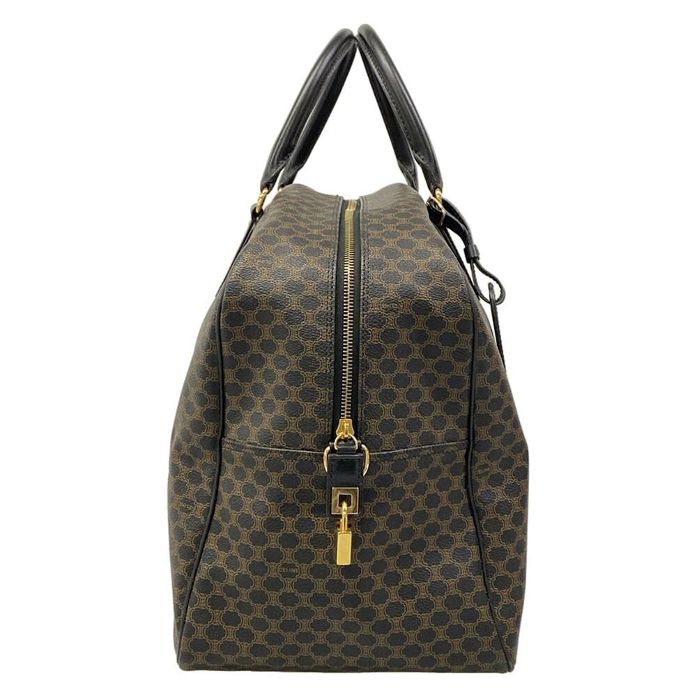 Celine Macadam Boston Bag Black Brown PVC Leather - Picture 2 of 15